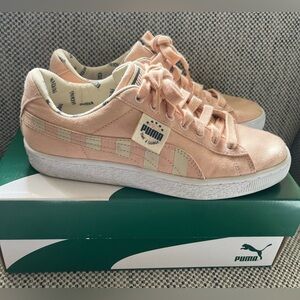 Puma Pink & Khaki Basket Canvas Time 4 Change Sneakers in box